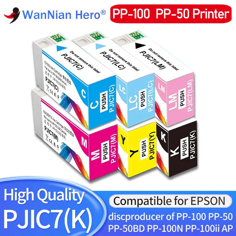 Compatible For EPSON PJIC7(K) Ink cartridge PJIC7 for PP-100 PP-50 PP-50BD PP-100N PP-100ii AP Printer discproducer of Pigment