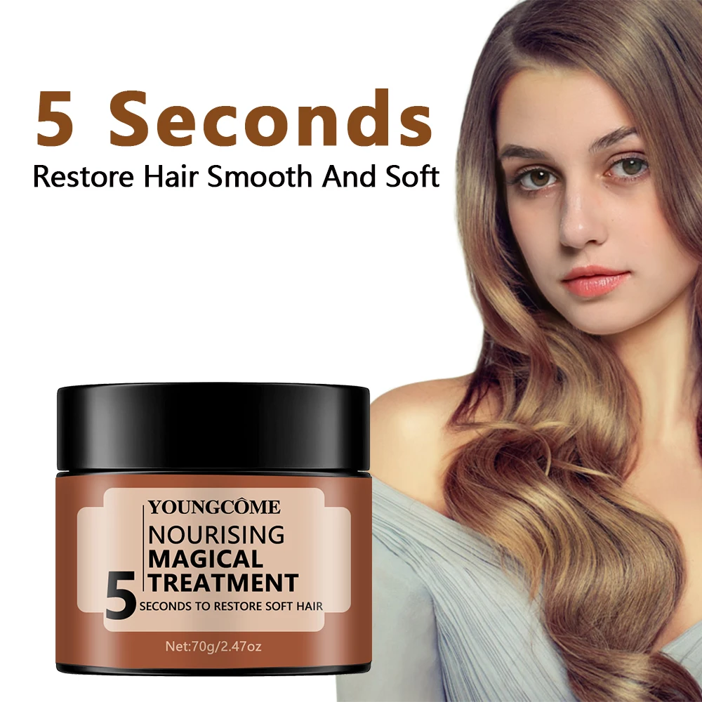 

5-секундная маска для волос, чудесное профессиональное кератиновое восстановление, поврежденные вьющиеся волосы, сухие волосы, бифурнитура, позворяет волосы, блеск, прочность