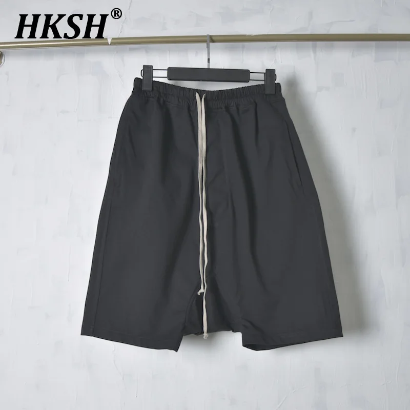 

HKSH 2024 Spring Summer New Men's Tide Dark RO Knitted Crotch Pants Metal Copper Buckle Inner Edge Trendy Casual Shorts HK2222