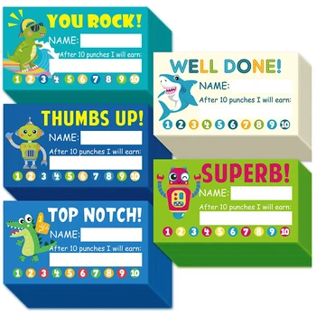 Tarjetas de punzón de comportamiento para niños, tarjeta de recompensa de fidelización de motivación para profesores, suministros de aula para escuela en casa, 10-50 piezas