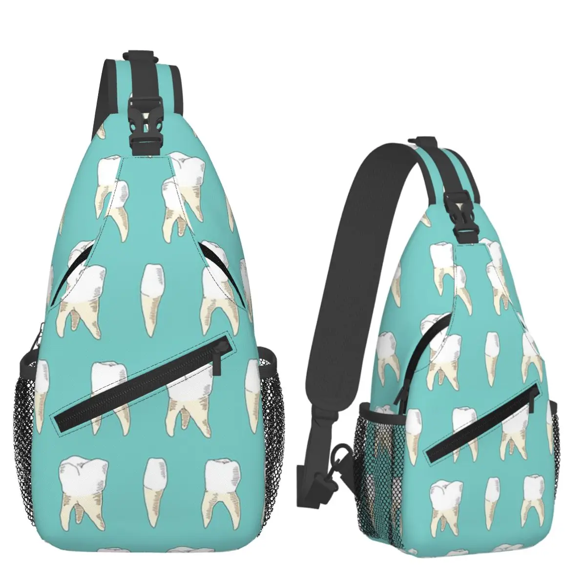 

Dentist Tooth Teeth Chest Bag Men Sling Crossbody Backpack Chest Bag Traveling Hiking Daypack Shoulder Bag