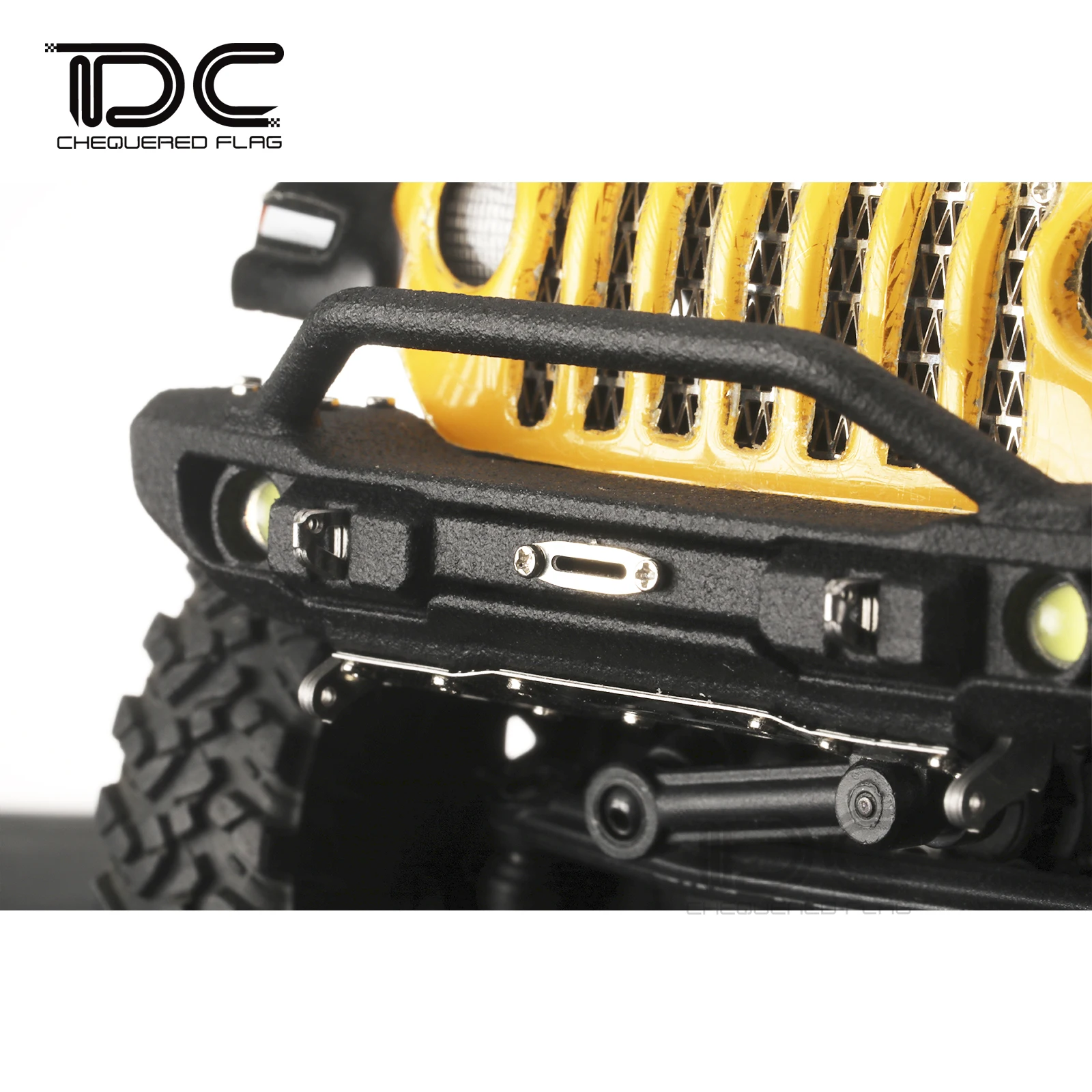 1/24 RC Bumper with Lights for Axial SCX24 Jeep Wrangler JLU Deadbolt  Nylon 5MM LED Lamp Crawler Car Upgrade Parts