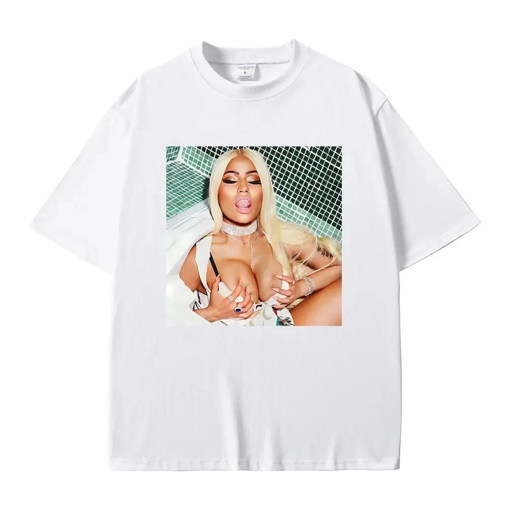 الراب الملكة نيكي ميناج غطاء تي شيرت مطبوع للجنسين موضة الهيب هوب التي شيرت الرجال النساء المتضخم الشارع الشهير للجنسين عادية تي شيرت