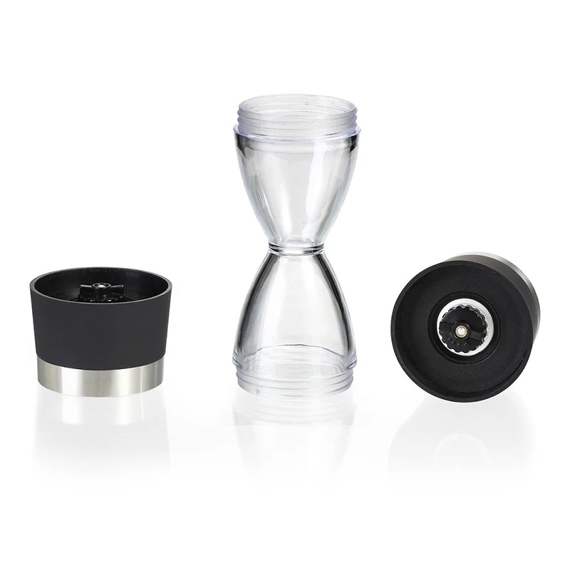 1pcs Hourglass shaped 2-in-1 dual head manual pepper grinder kitchen supplies Grinder Spice Grinding Container Kitchen Gadgets