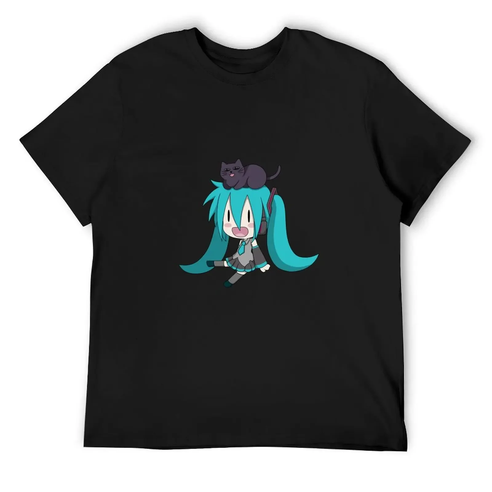 Miku with a Cat!! T-Shirt essential t shirt anime shirt oversized plain t shirts men