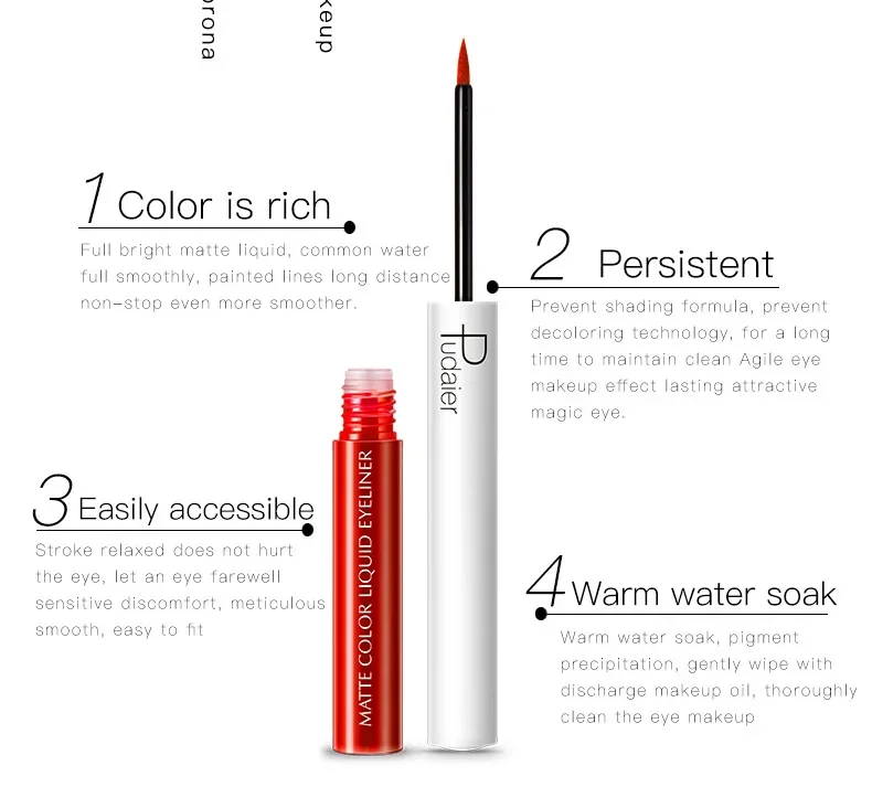 Free Shiping Matte Quick Drying High Pigment Eye Liner Pen Makeup Colorful Liquid Eyeliner Waterproof Long Lasting Liner Pencil