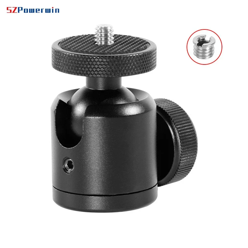 SZPowerwin Small Tripod Ball Head Mount Metal 360 Degree Swivel Mini BallHead 1/4