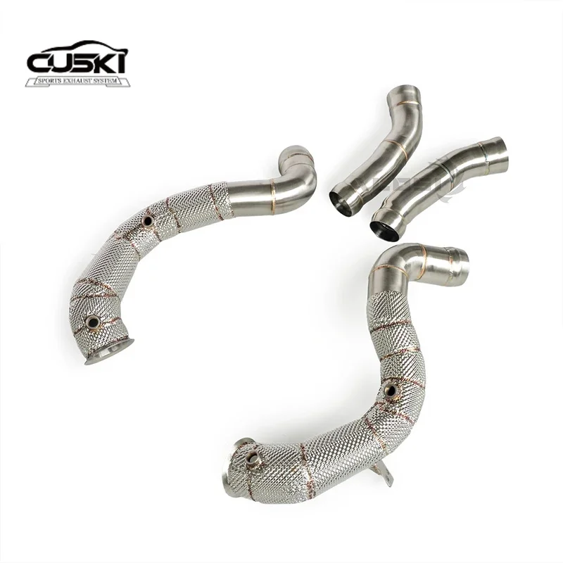 

Высокопроизводительные выхлопные компоненты, подходящие для Mercedes Benz GLC63 AMG 4.0T 2016-2022, нержавеющая сталь, без кошки, выхлопная труба