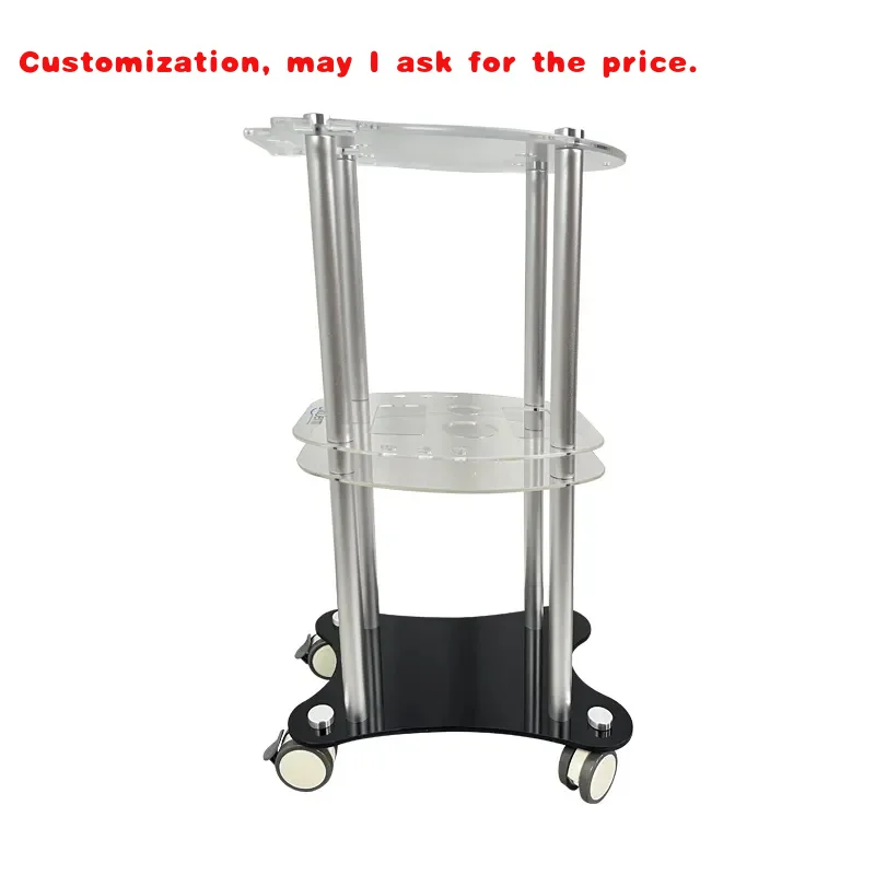 custom.Beauty Salon Trolley Salon Use Pedestal Rolling Cart With 4 Wheels Salon Furniture