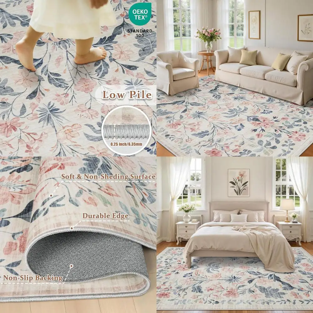 

Ковер 9x12 Bohemian Chic — мягкий, нескользящий, тонкий ковер для гостиной, спальни, столовой и детской комнаты