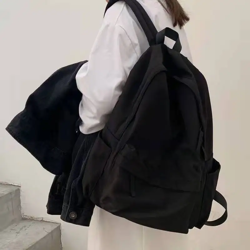 Retro Backpack For Women Men Students College Style Solid Color Big Capacity 2021 Autumn Winter New All-Match Shoulders Bags