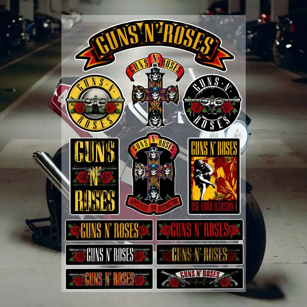 G-uns N’ Roses Aesthetic Graffiti Stickers Waterproof PVC Decals for Car Motorcycle Skateboard Helmet Notebook