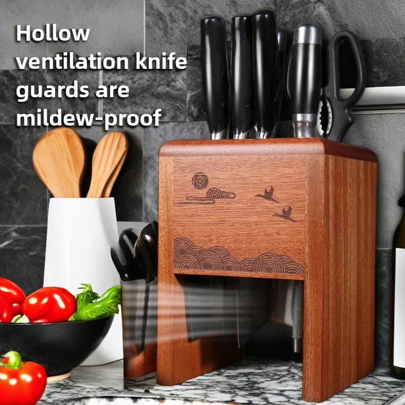 Multi-Functional Knife Holder Kitchen Storage Rack with Drain and Dry Design