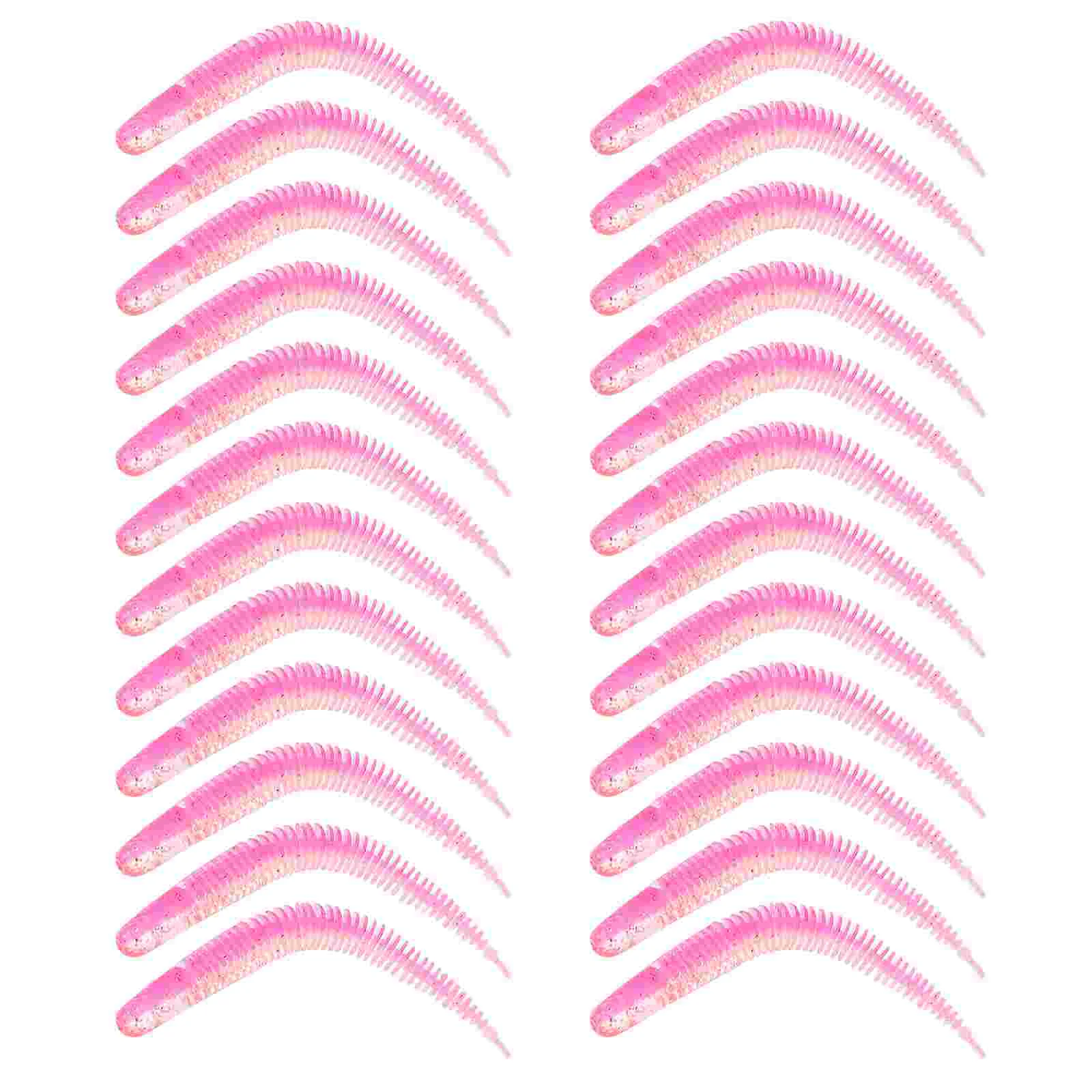 30 Pcs Lure Soft Bait Bass Fishing Lures Freshwater Baits Striped Fake Swimming for Saltwater Pvc Worm Fishbait