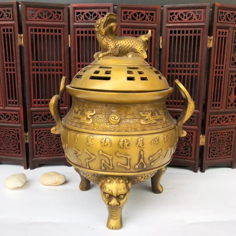 Brass  finely crafted, Bagua Tengu  high-footed incense burner home decoration ite