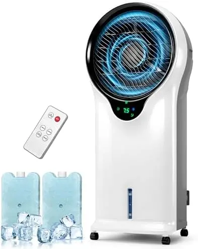 

3-in-1 Evaporative Air Cooler 35" with 3 Modes, 5.5L Tank & Oscillation – Portable Cold Air Fan for Room & Office