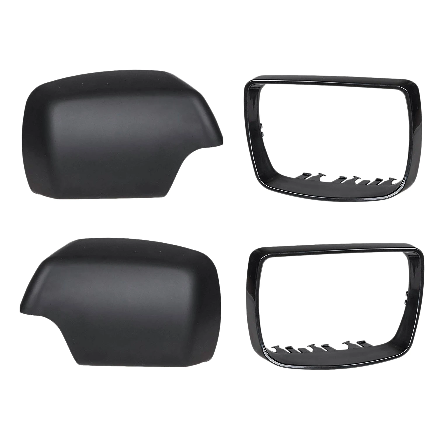 

For Bmw E53 X5 2000-2006 Side Door Rearview Mirror Trim Ring Frame Mirror Cover Cap Black Car Housing Part