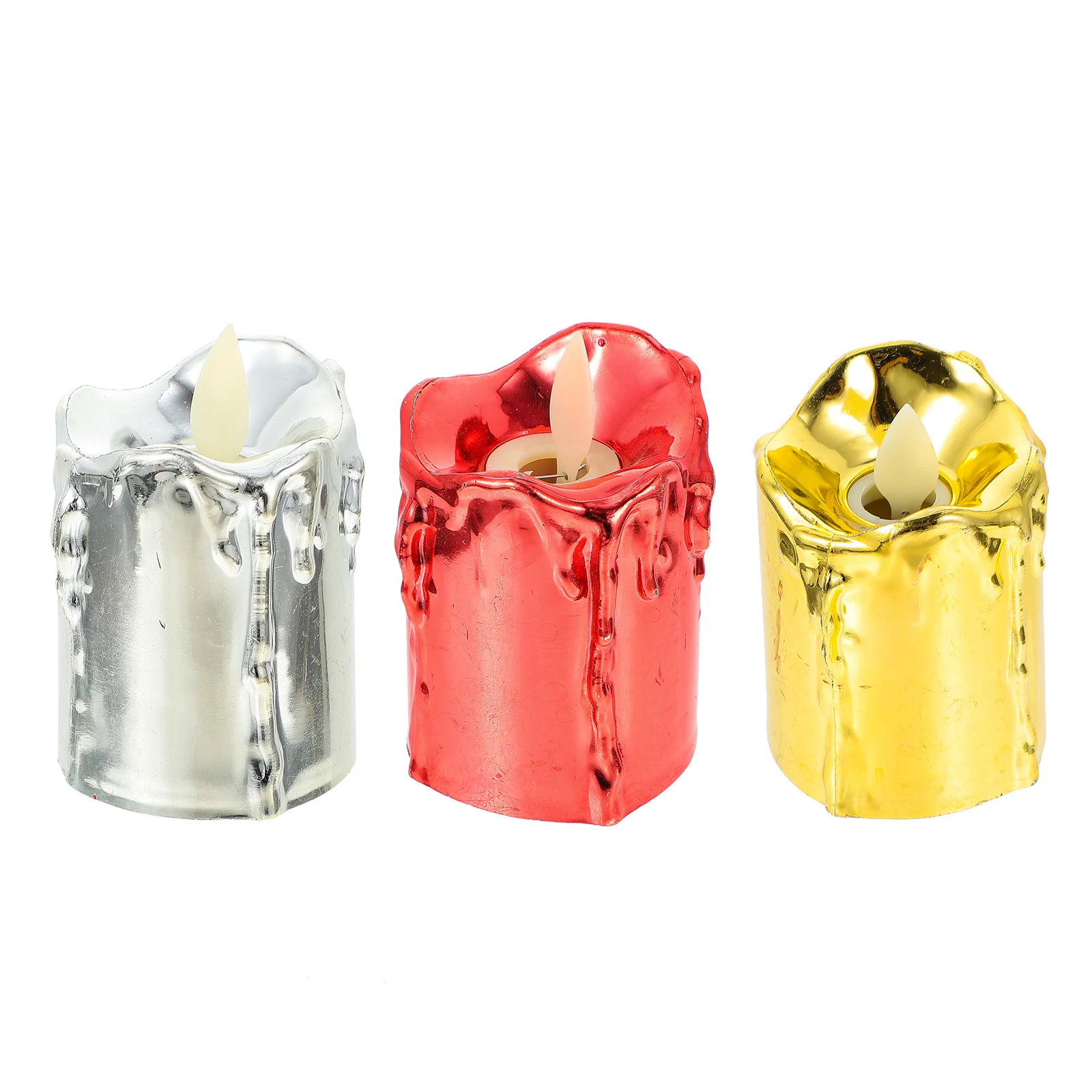 

3Pcs LED Electronic Lamps Flameless Electric Tea Lights Operated Light Wedding Party Festival Decoration