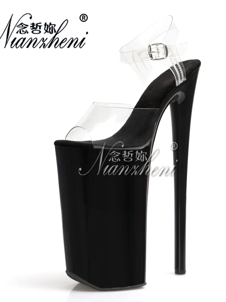 Elegant Gothic 26cm High Heels Platform Sandals Peep Toe Women's Pole Dance Exotic Dancer Sexy 10-Inch Full Dress Fetish Footwea
