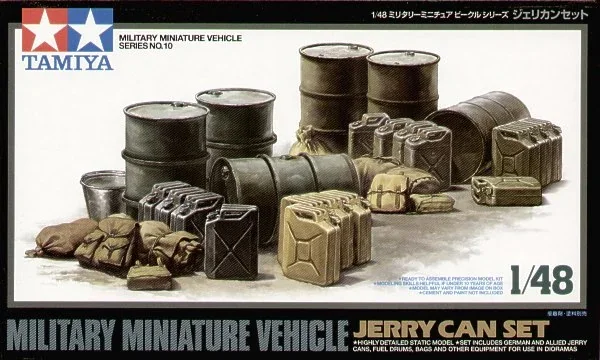 

Tamiya 32510 1/48 Scale Military Miniatures Model Kit Jerry Can & Drum Set