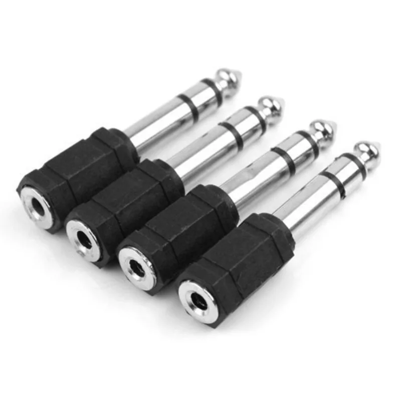 

4pcs 6.35 Two-channel Male To 3.5 Stereo Female Audio & Video Plug 6.5 Large To Small Audio Adapter Plug