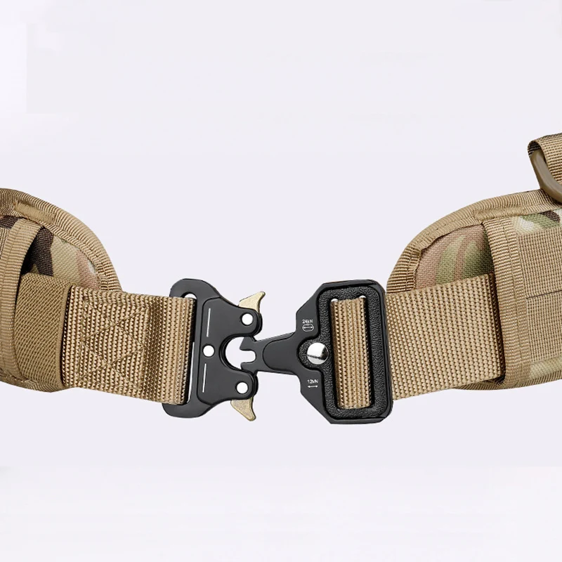 Nylon Tactical Belt Men\'s Military Belt Outdoor Hunting Alloy Buckle Marine Corps Canvas Belt for Men with Quick Release Buckle