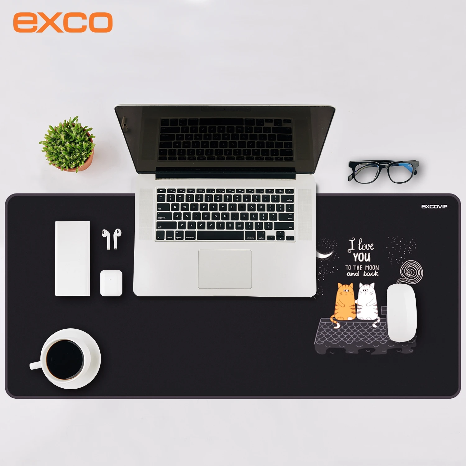 EXCO Gaming Mouse Pad Large Extended Computer Desk Mat Keyboard Mousepad with Stitched Edge Non-Slip Rubber Base for Gamer Home