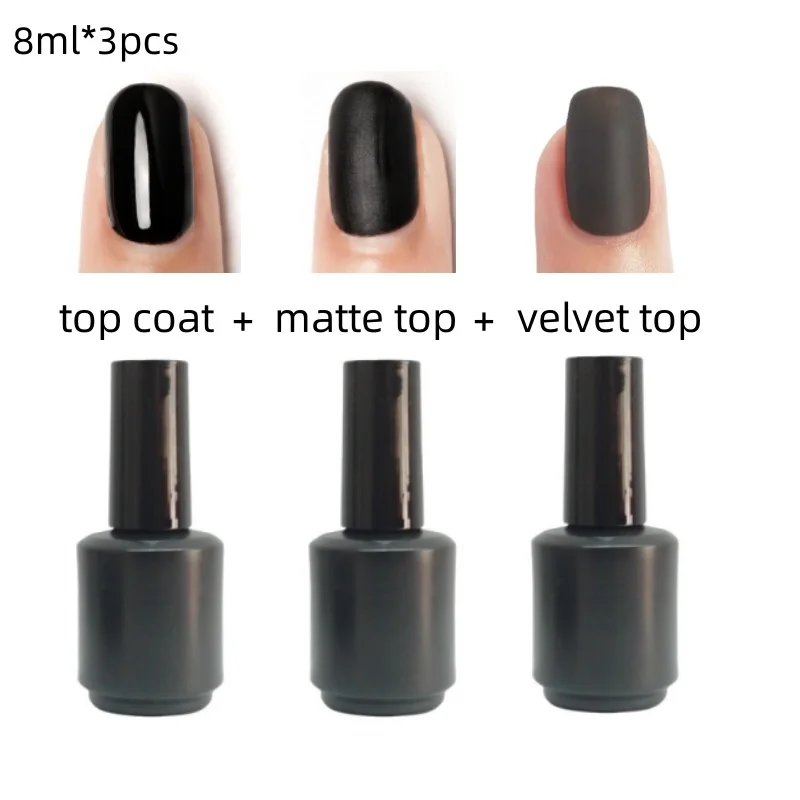 ネイルポリッシュジェル,機能的,ワイプなし,トップコート,マット,ベルベット,UVソークオフ,4種類から選択