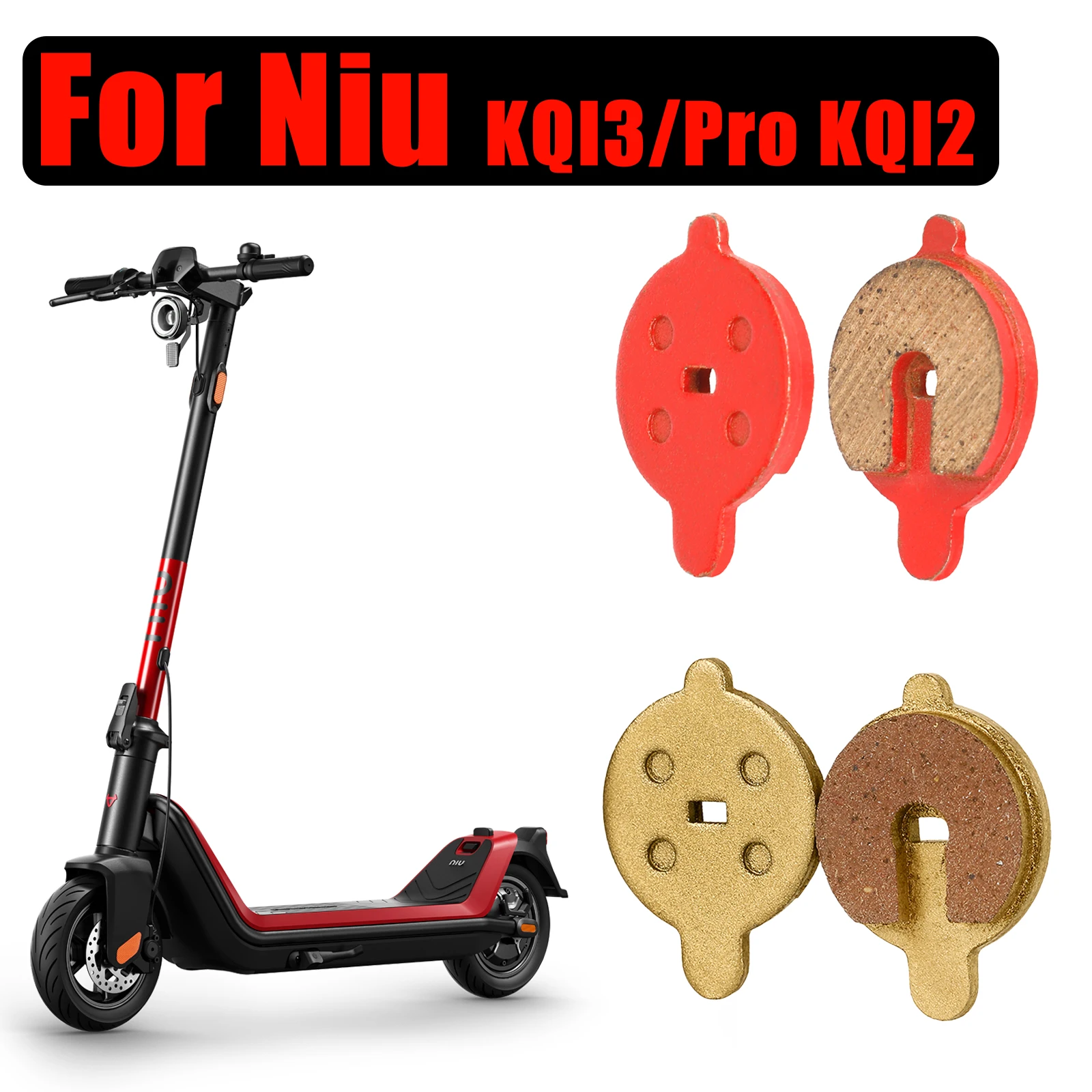 Scooter Brake Pads Kit for NIU KQI2 KQI3/Pro Electric Scooter Full-metallic Disc Brake Pad Semi Metallic Brake Spare Replacement