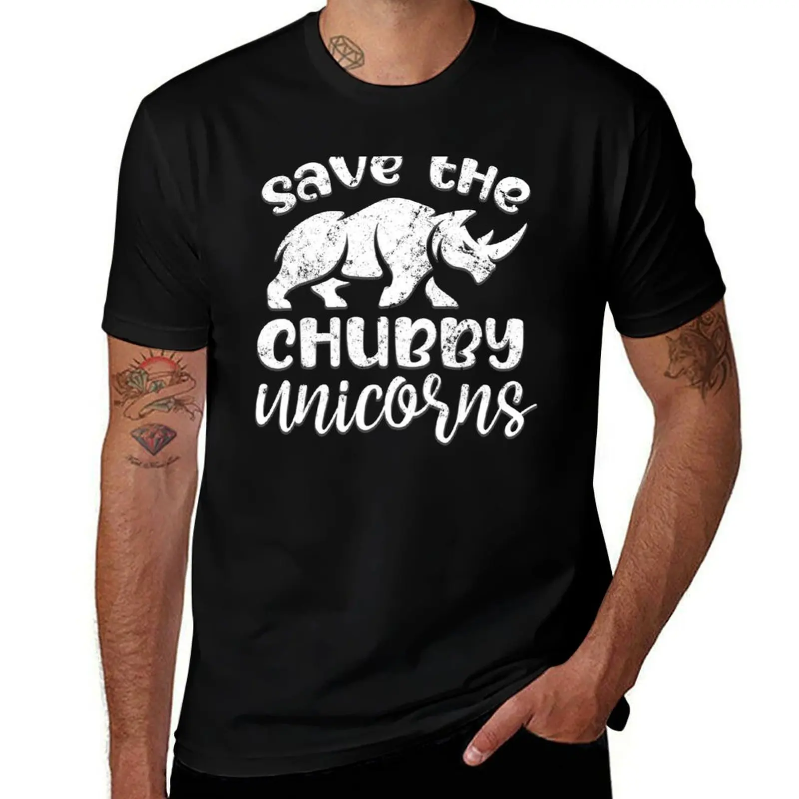 Save The Chubby Unicorns T-Shirt Urban Casual Loose Fit Tee