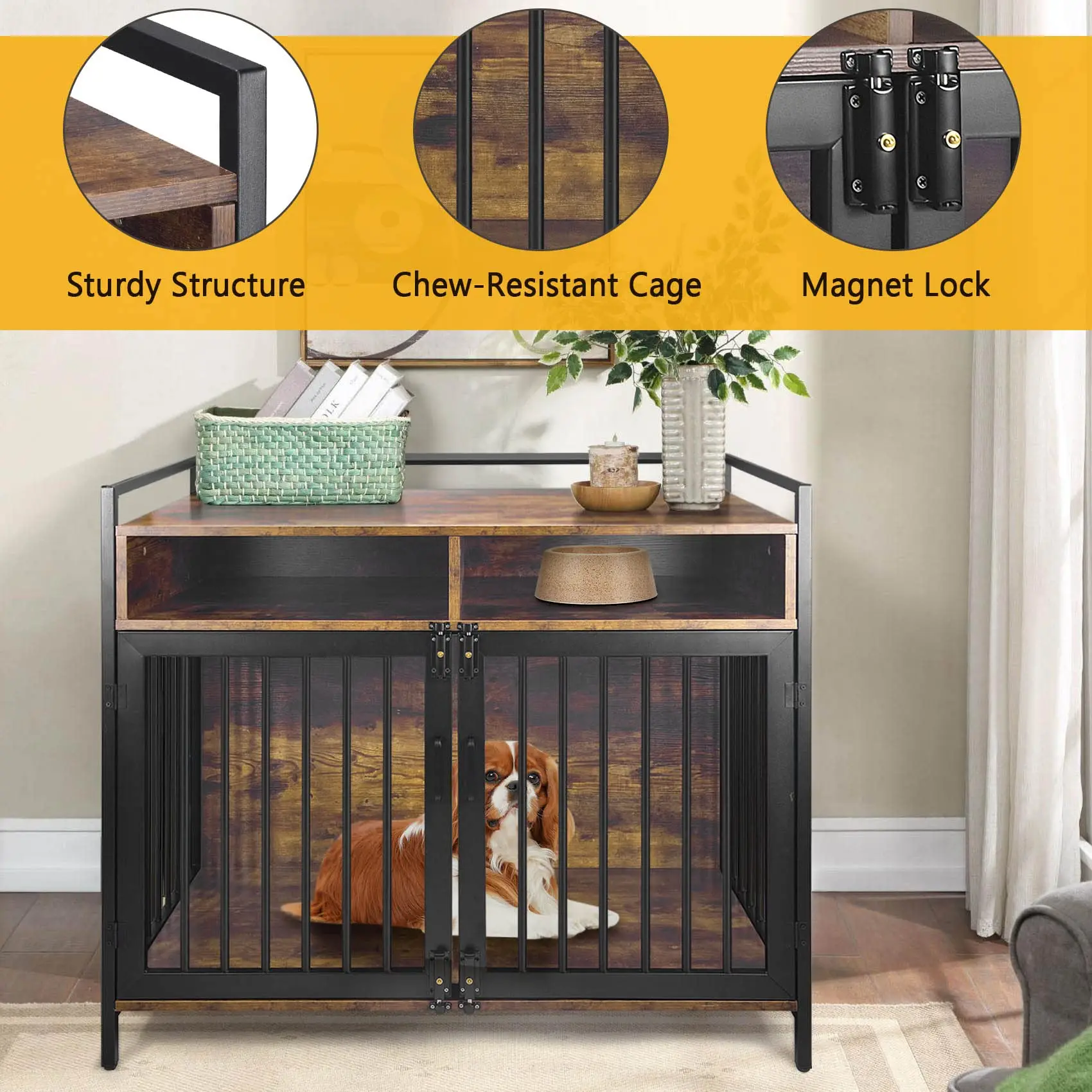 Dog crate coffee table indoor large dog crate furniture with storage