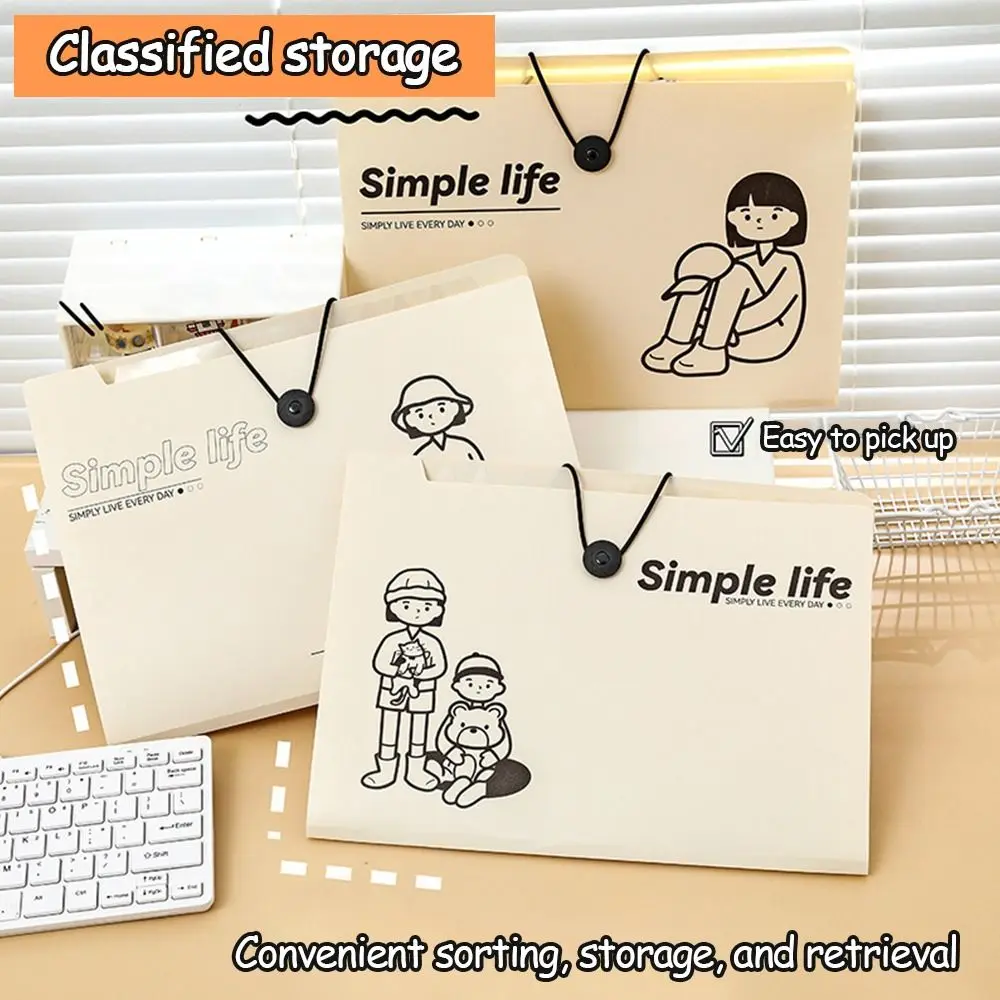 PP A4 File Folder 5/8/12 Pockets Large Capacity A4 Paper Storage Bag Classification Folder Document Bag File Organizer