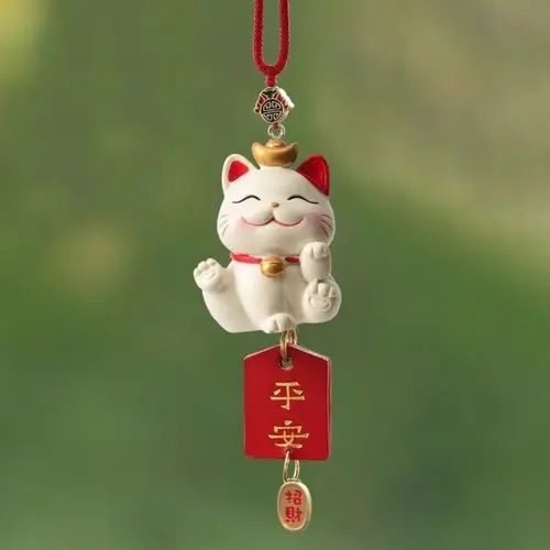 Imagen 2 del producto Regalos gato de la suerte japonés colgante de coche lindo creativo accesorios de Interior de coche bendición Año nuevo adornos de coche hogar