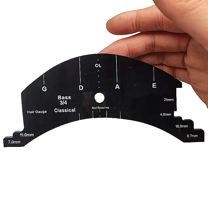 Upright Bass Cello Violin Bridge Mould Fiddle String Spacing Bridge Feet Thickness Gauge with Fingerboard Radian Scale