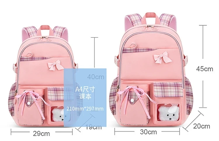 2023 bowknot schoolbag para meninas adolescentes grande capacidade ortopédico à prova dorthopágua mochila moda dos desenhos animados sacos de escola