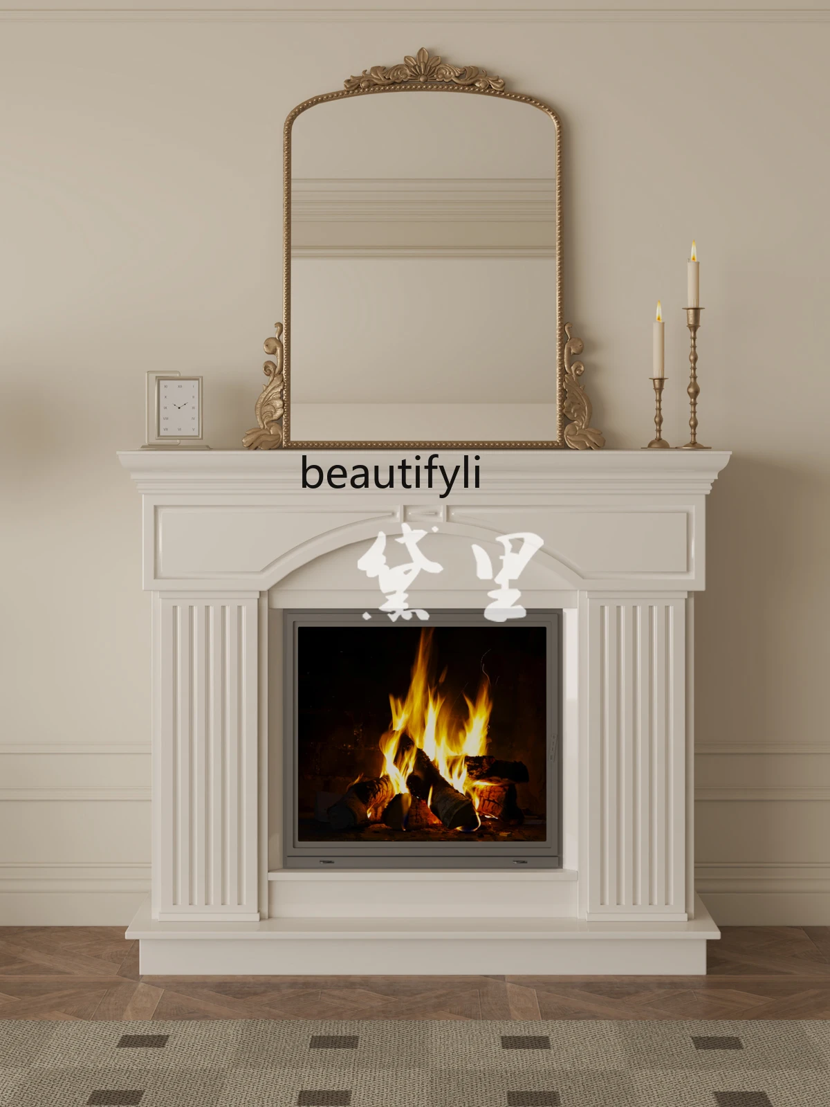 French simple modern light luxury American solid wood fireplace/1.2 meters decorative cabinet