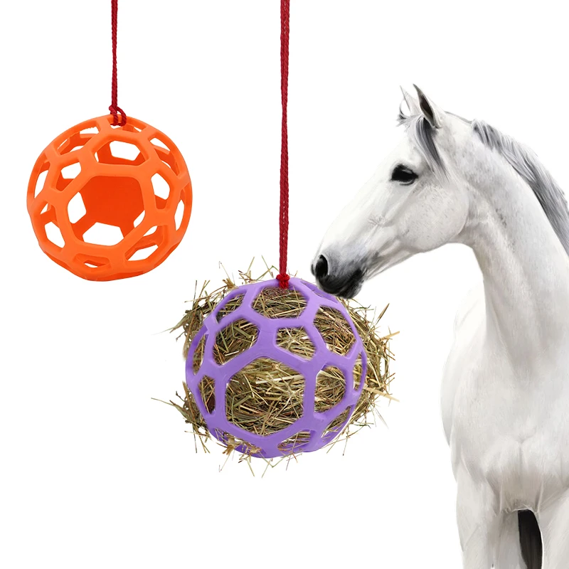 Horse Treat Ball Hay Feeder Toy Ball Hanging Feeding Toy for Horse Horse Goat Sheep Relieve Stress Horse Treat Ball