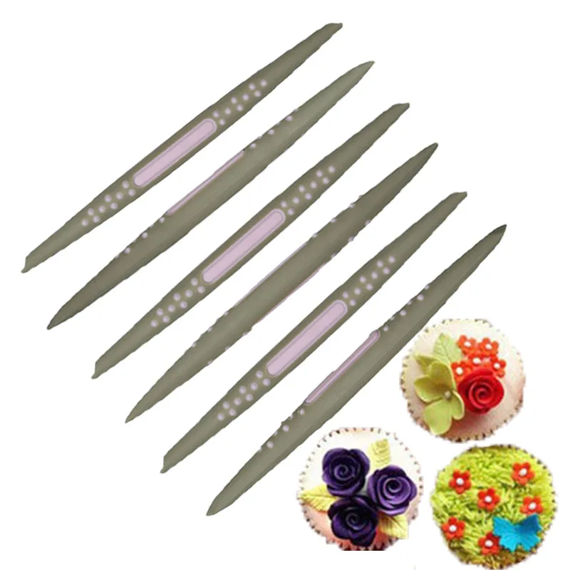 6Pcs Soft Shape Set Sculpture Cookie Cutter Plastic Biscuit Baking Fruit Knife Kitchen Cake Mold Tools Strips Embossing Printing