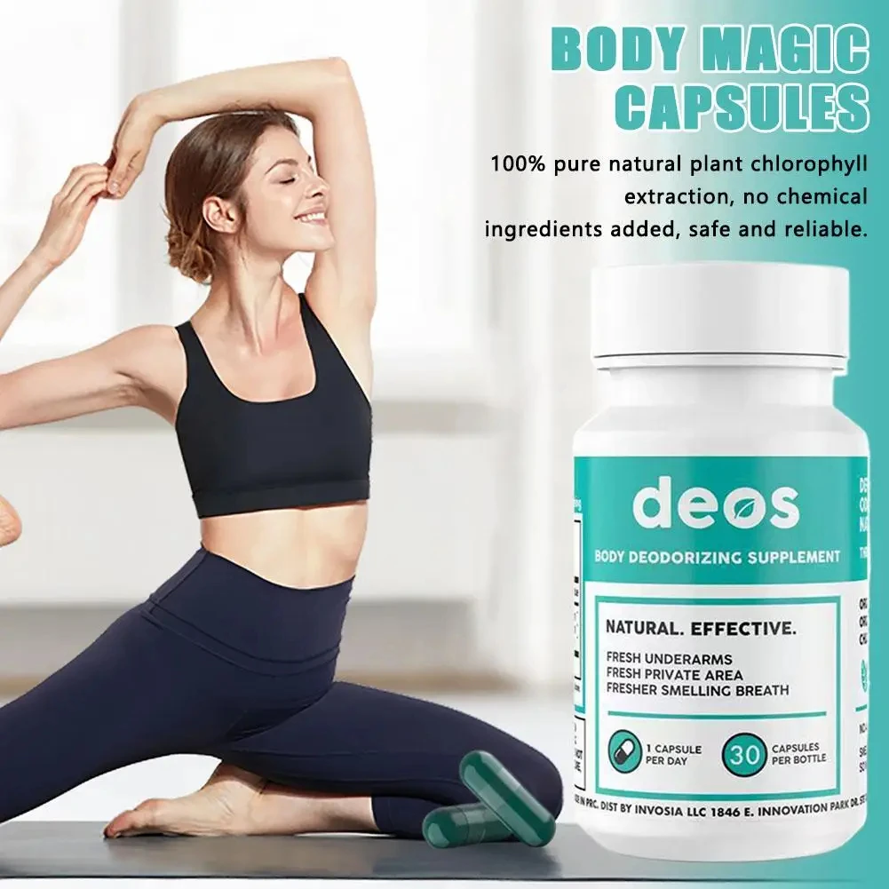 Chlorophyll Capsules Body Deodorizing Supplement Body Odor Remover Breath Freshing Private Area Promotes Metabolism