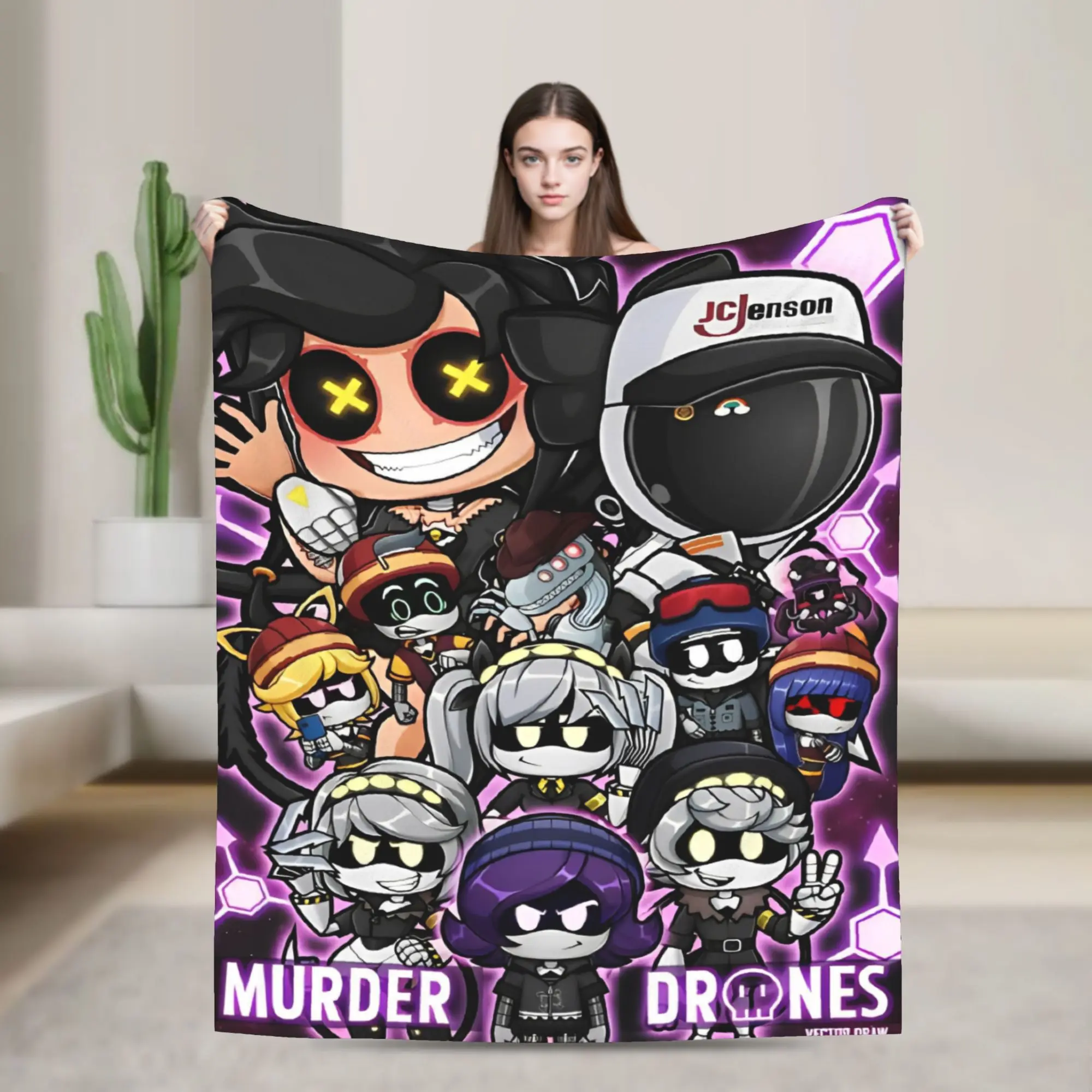 Murder Drones Throw Blanket for Couch  Fuzzy Soft Plush Blanket 50x60 Inch Multi-size Bedspread for All Seasons