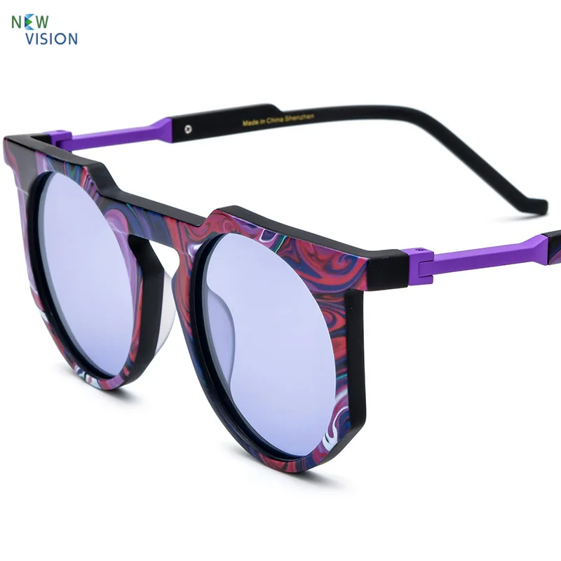 

2025 New Acetate Multi-color Women Round Sunglasses Fashion Outdoor Handmade Men Polarized Driving Sun Glasses UV400 Top-quality