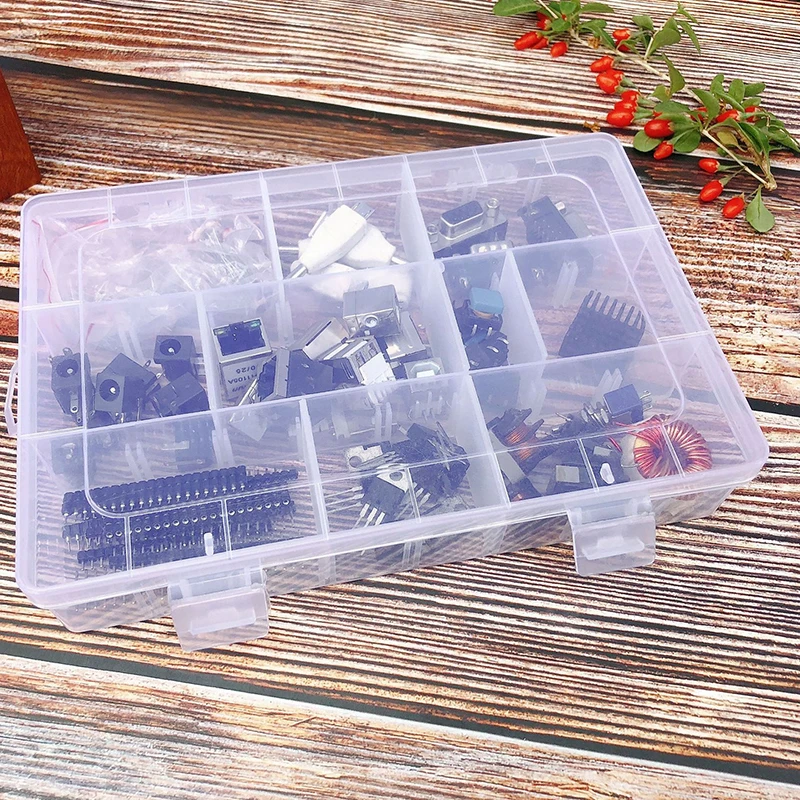 10/15/24 Grids Compartment Transparent Container Box Jewelry Stones Packing Plastic Removable Box Nail Art Tool Storage Case