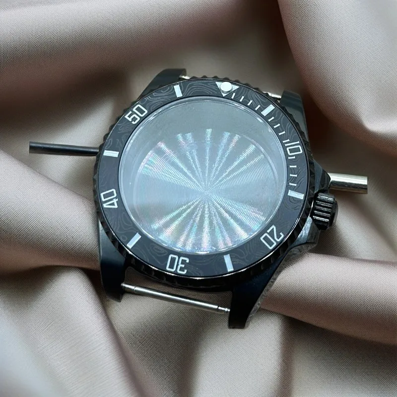 Black 40MM GMT Watch Case with New Design Ceramic Insert - Suitable for NH34 NH35 NH36 NH38 Movement and Solid Bottom Cover in B