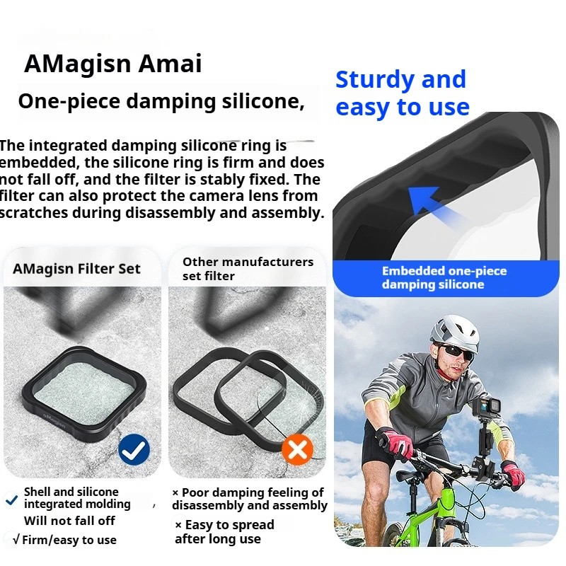 مجموعة مرشح aMagisn CPL UV ND ND ND8 ND16 ND32 ND64 مرشحات مقاومة للماء لملحقات كاميرا الحركة الصغيرة Gopro Hero13/12/11/10/9/11