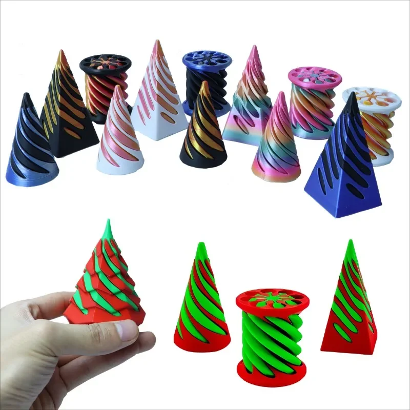 Spiral Cone 3D Printed Highpass Stress Reducing Toys Fidget Desk Gadgets Technological Rotating Relieve Stress-Relieving Adults