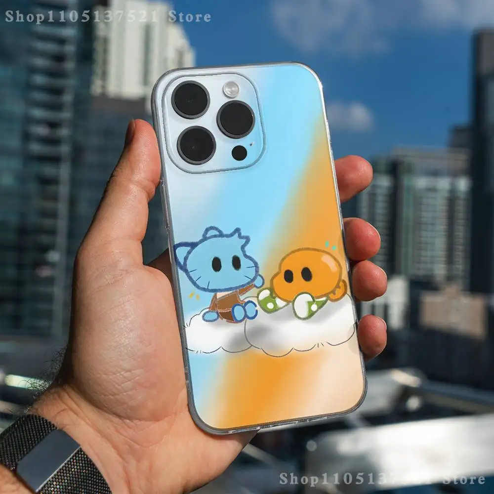 Funda de teléfono G-Gumball y D-Darwin para iPhone 17,16,15,14,13,12,11 Pro,Max,Plus,X,XS,XR,SE4,E Mini funda suave transparente