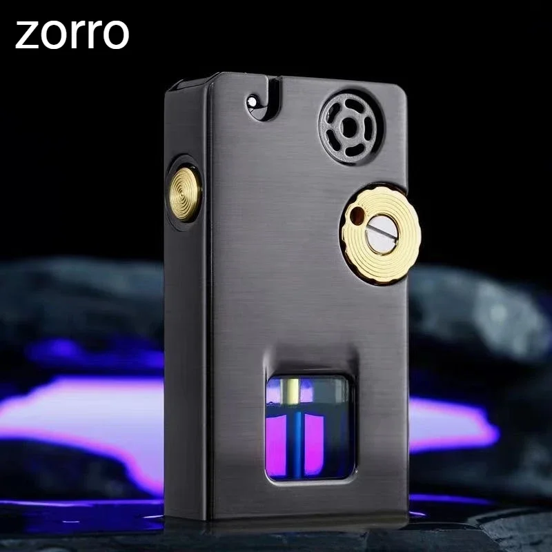 Zorro Kerosene Lighter Transparent Warehouse Esprit Creative Windproof One Button Press Ignition Lighter  Gadgets for Men