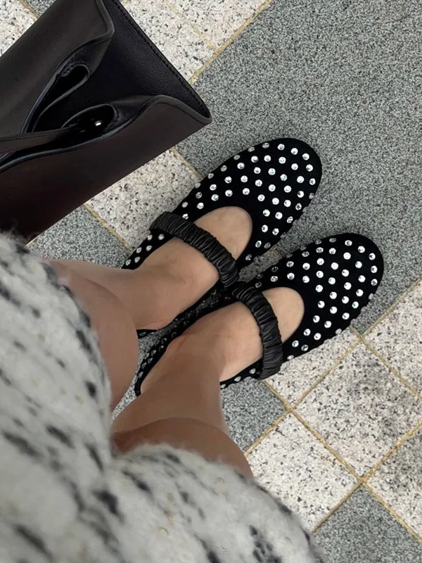 retro-folded-one-strap-mary-jane-flat-heels-women's-shoes-korean-style-casual-low-heel-comfortable-fashionable-ballet-flats