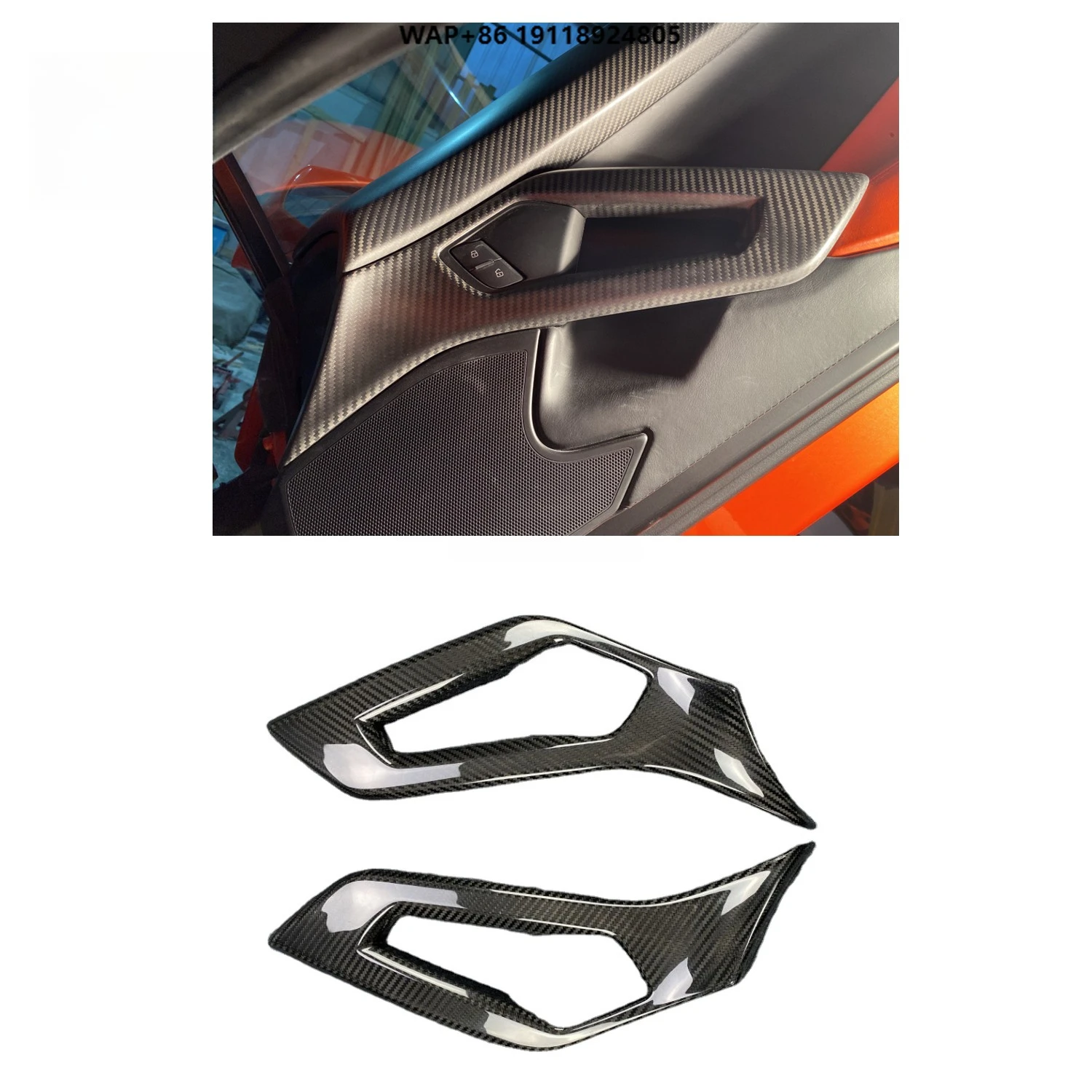 

For Aventador LP700 LP720 LP750 Door Handle Trim Panel Dry Carbon Fiber Car Interior