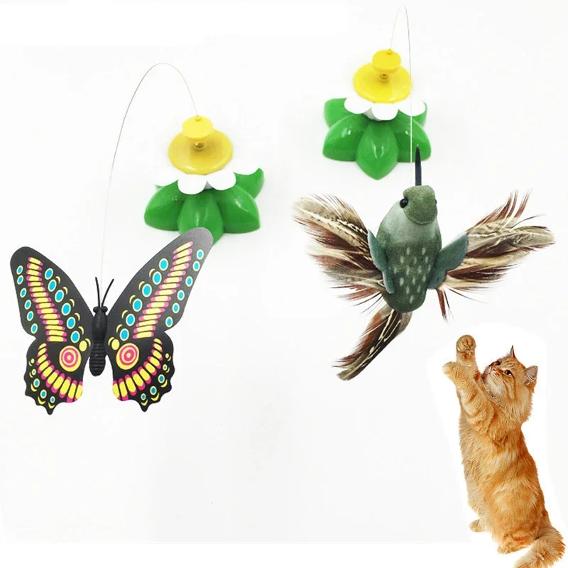 Cute Electric Rotating Colorful Butterfly Bird Funny Dog Cat Toys Scratch Toy For Cat Small Dog Cats Intelligence Taining Bugs